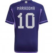Maglie Nazionali Di Calcio Argentina Coppa del Mondo 2022 Diego Maradona 10 Seconda Divisa..